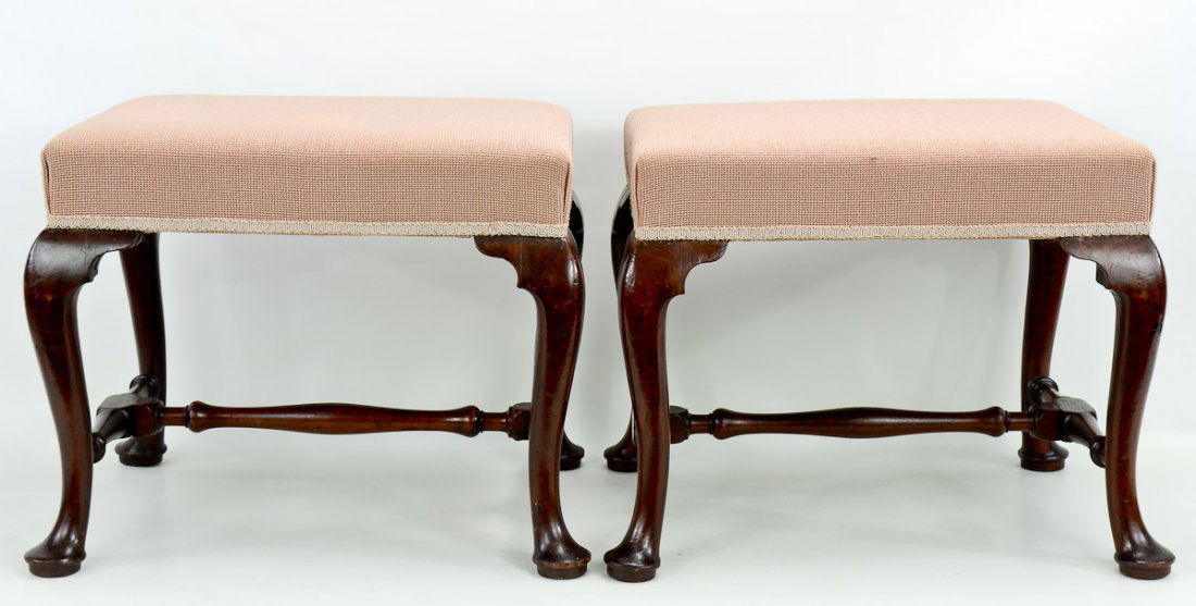 Pair of Queen Anne Walnut Foot Stools (1 of 5)