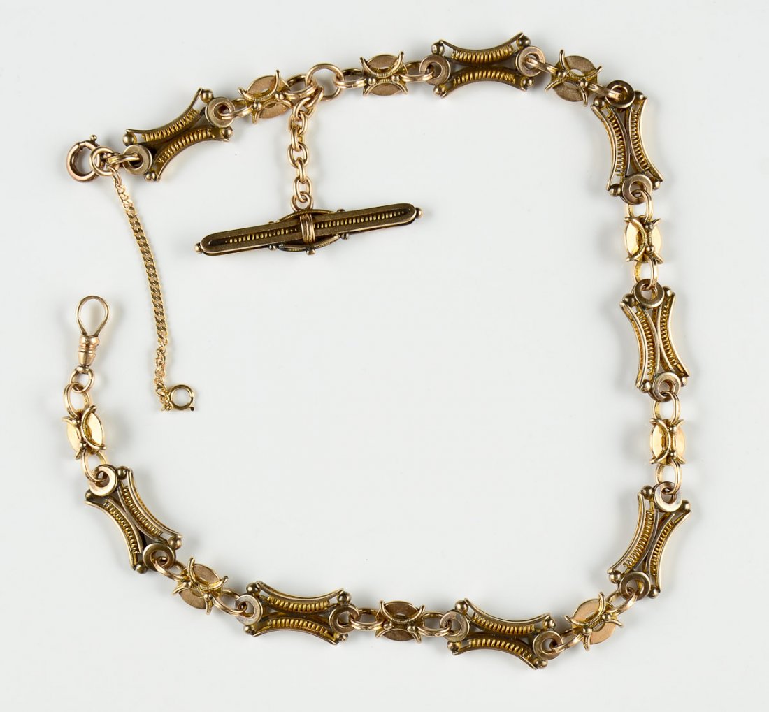 Men's 14K Victorian Pocketwatch Fob Chain (1 of 3)