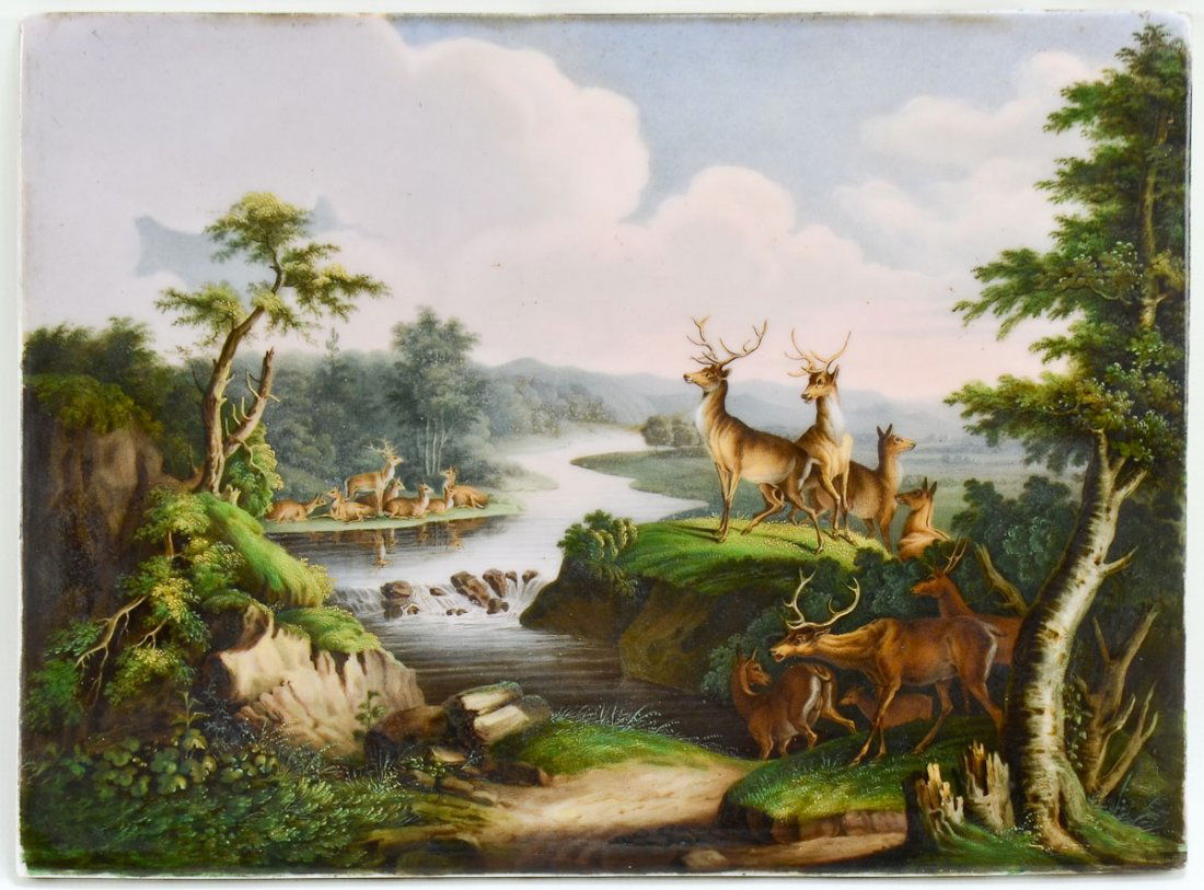 German Scenic Porcelain Plaque (1 of 4)