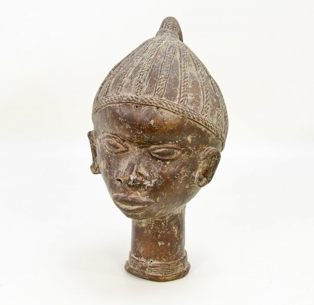 African Tribal Bronze Female Bust (1 of 4)