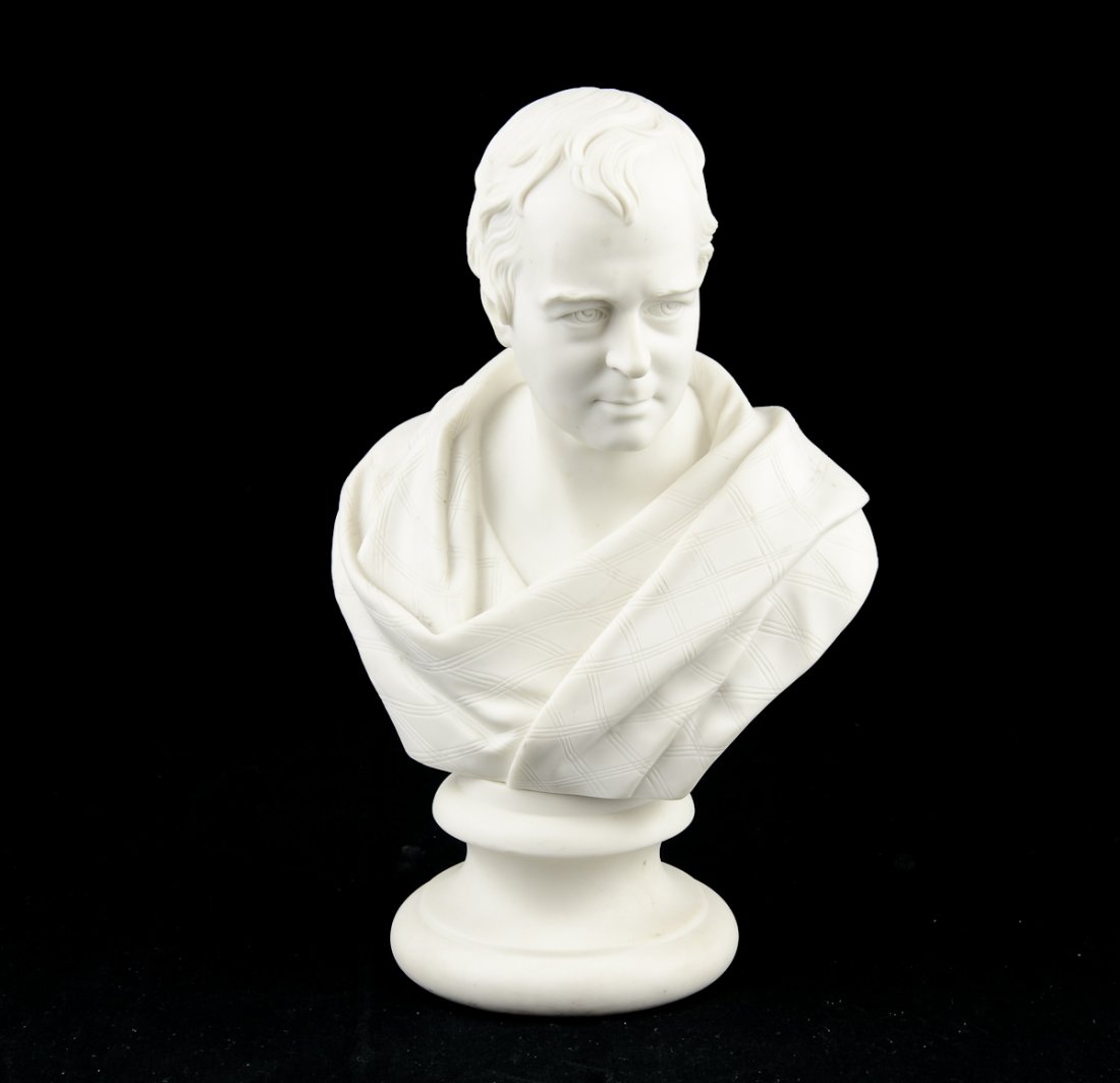 Parian Bust of Sir Walter Scott: Unsigned. Late 19th or Early 20th Century. 13" high, 8" wide. no damage, chips or repairs.