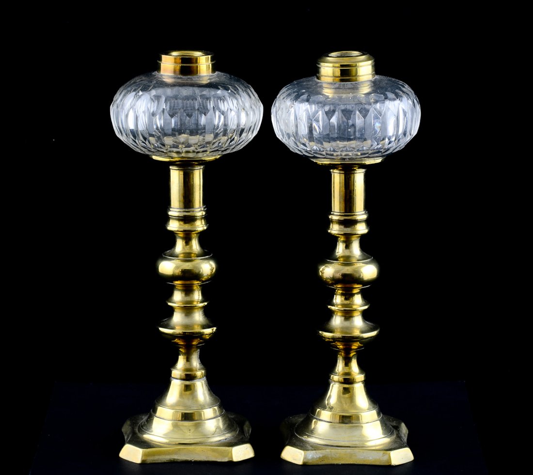 Pair of Glass Peg Lamps (1 of 4)