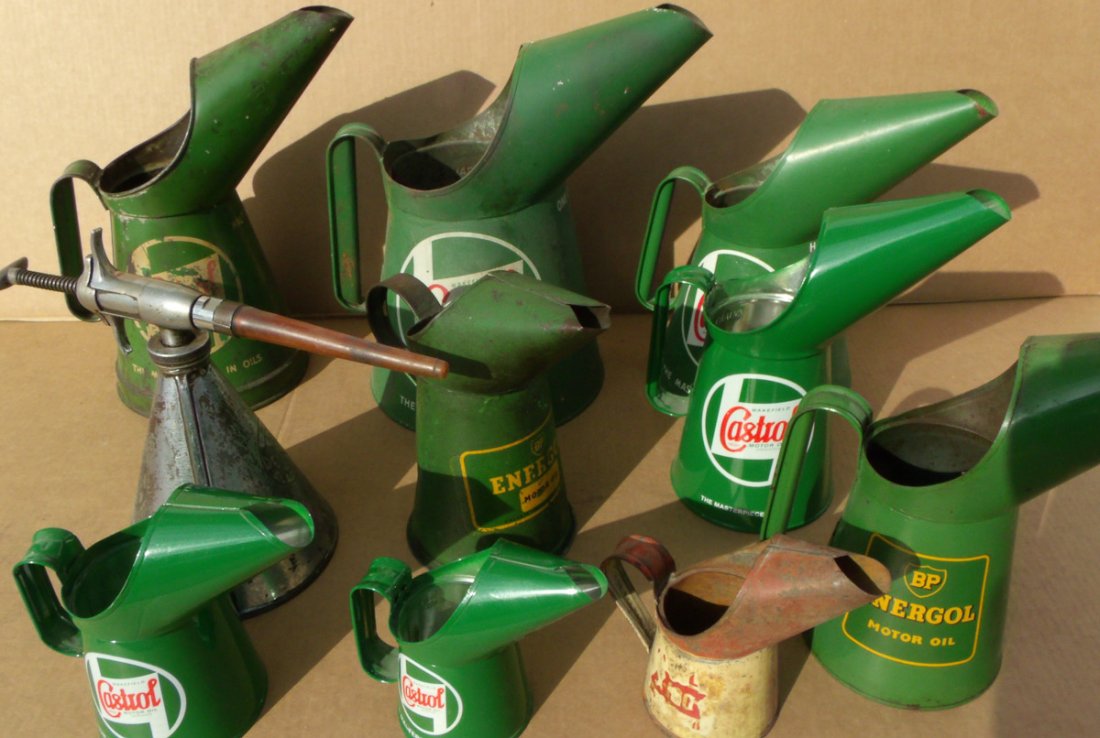 British oil and garage cans, (1 of 2)
