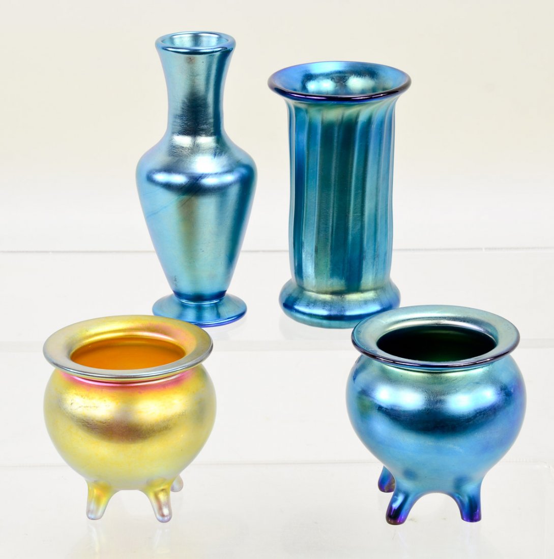 4 Lundberg Glass Iridescent Vases (1 of 5)