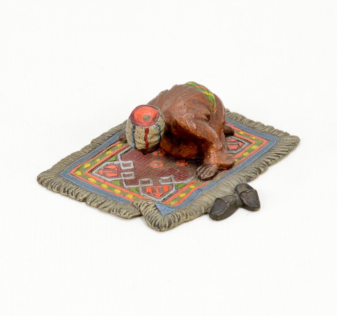 Bronze Figure of Arab on Prayer Rug (1 of 3)