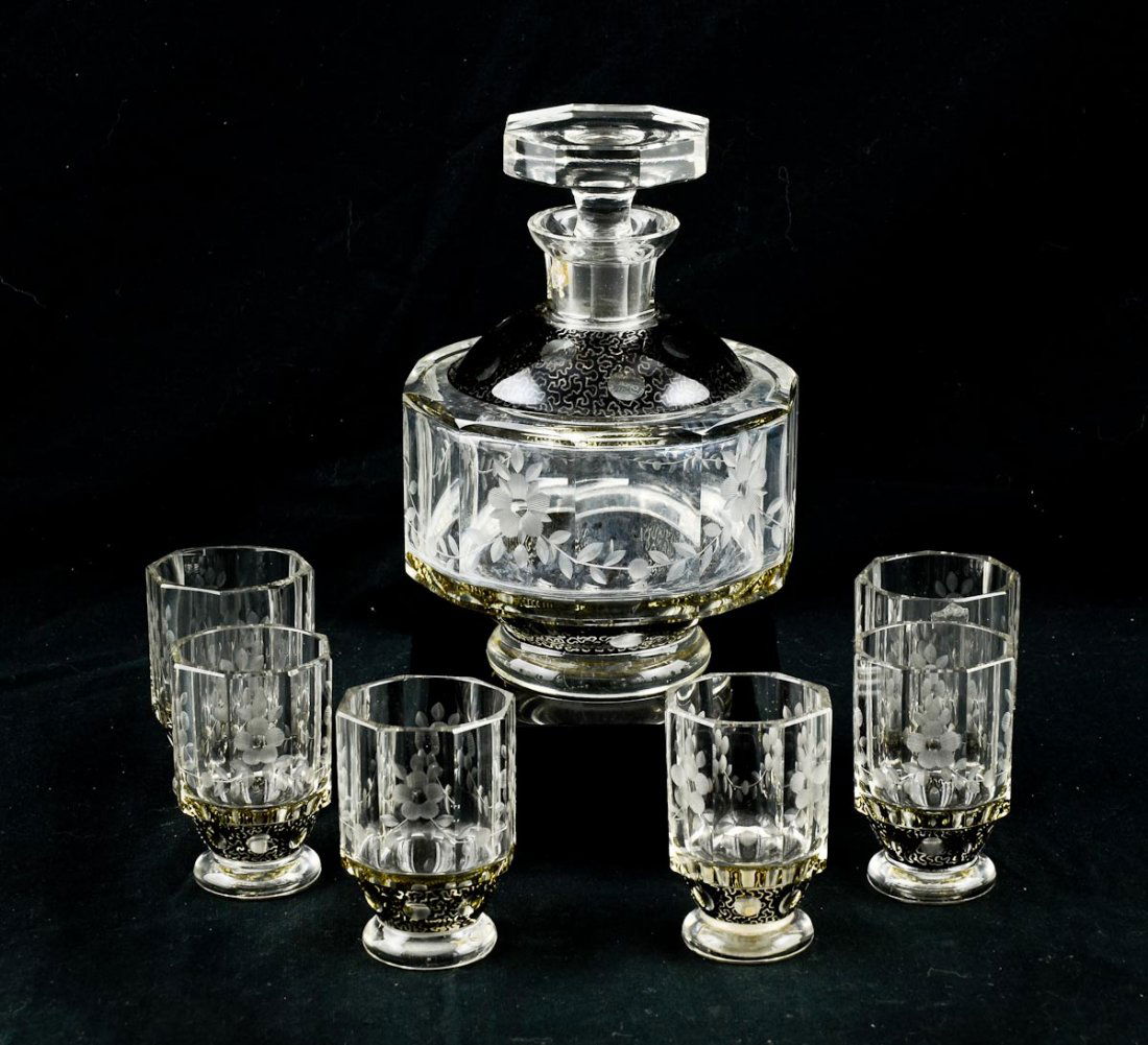 Bohemian Glass Cordial Set (1 of 5)