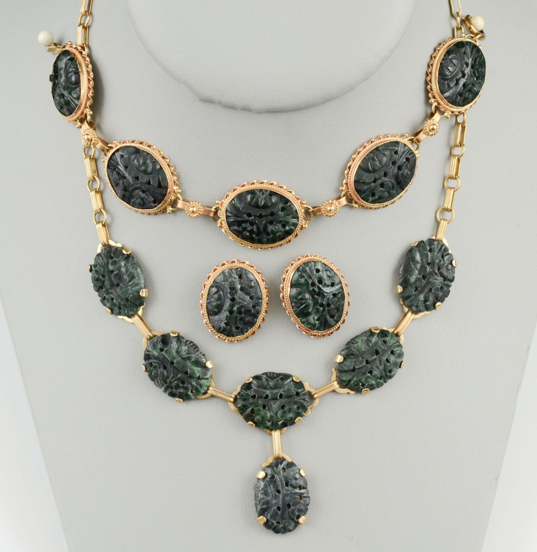 A Suite of Jade & Gold Jewelry (1 of 5)
