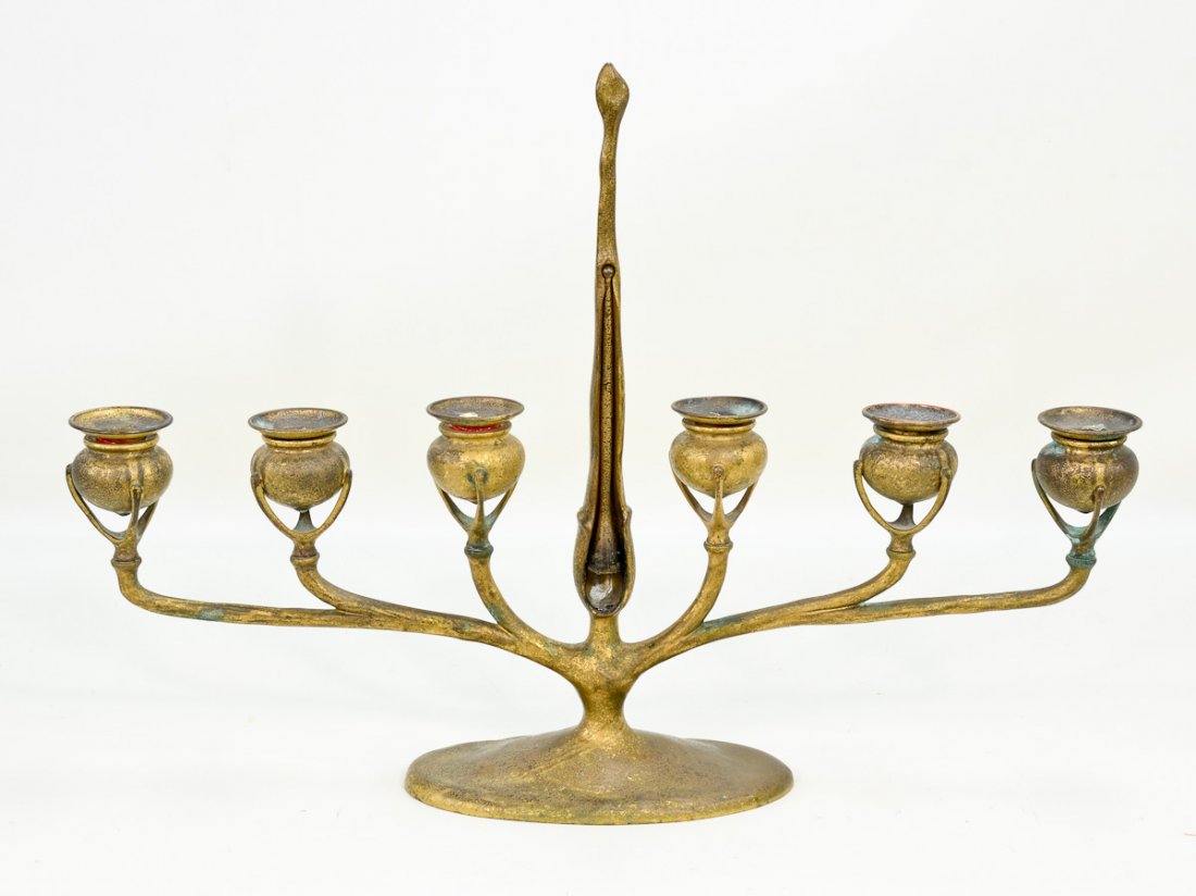 Tiffany Studios Art Nouveau Bronze Candelabrum (1 of 5)