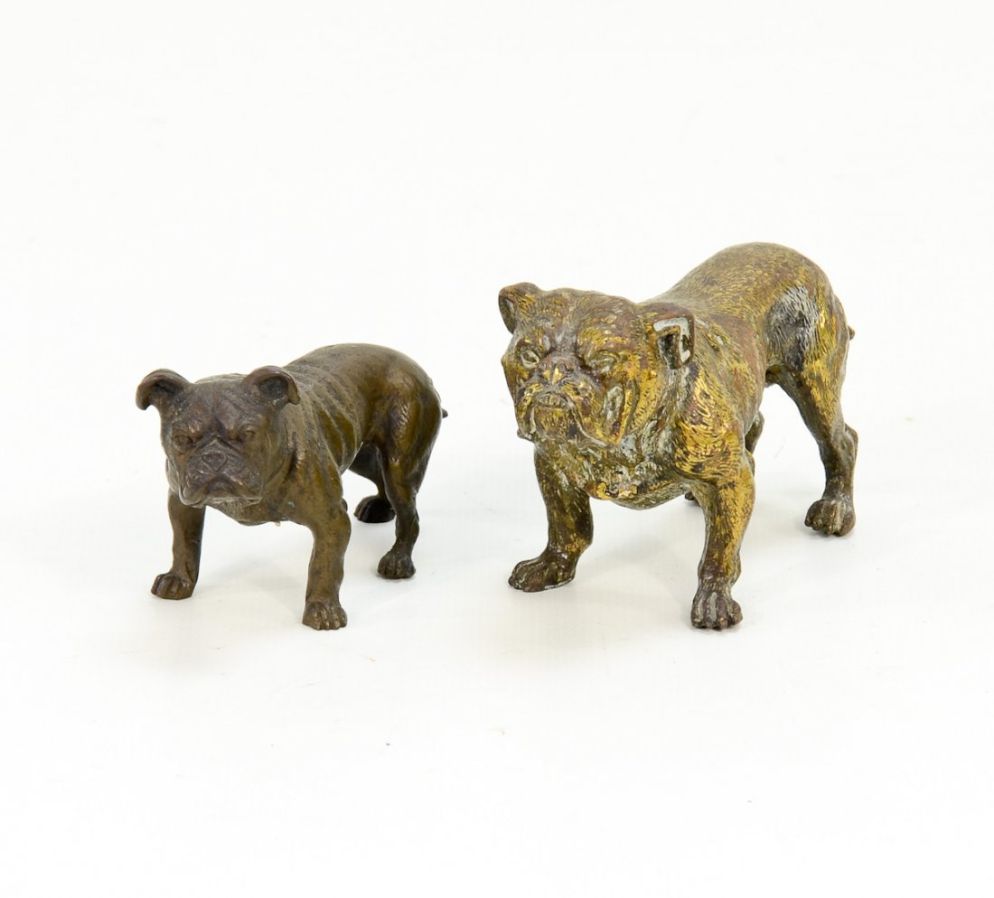 2 Miniature Bronze Bulldogs (1 of 3)