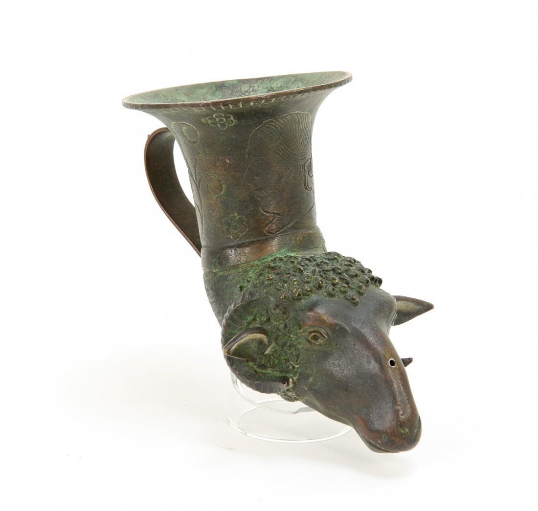 Rams Head Bronze Stirrup Cup (1 of 4)