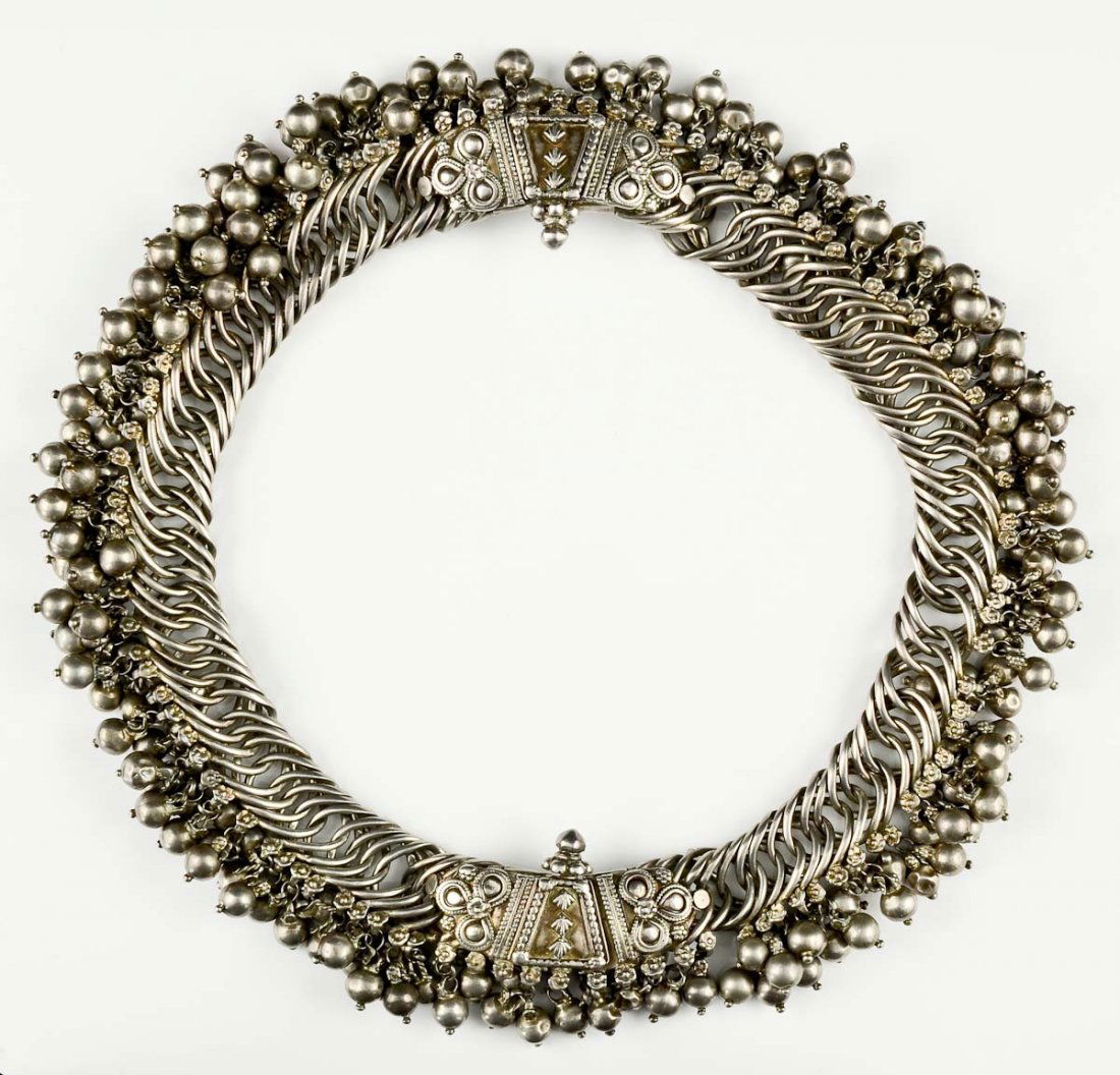 Tribal or Bedouin Silver bib necklace (1 of 3)