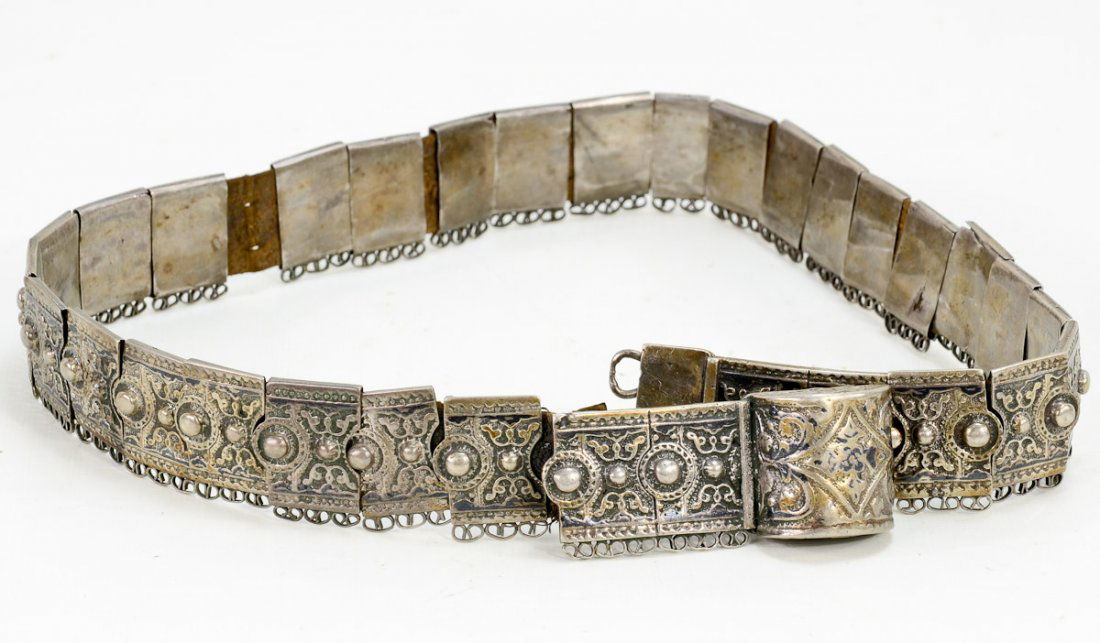 A Turkish Silver & Niello Link Belt (1 of 2)