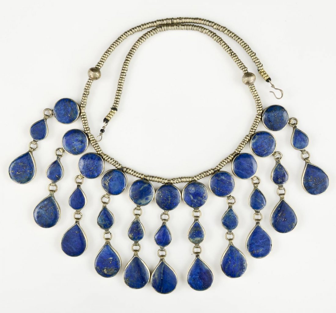 Silver and Lapis Tribal Necklace (1 of 2)