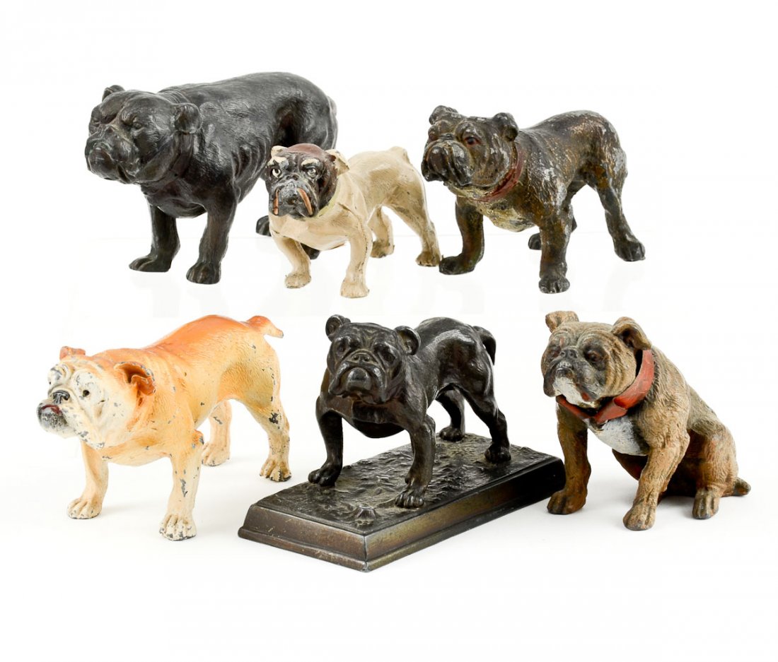 6 Cast Metal Bulldog figurines (1 of 3)