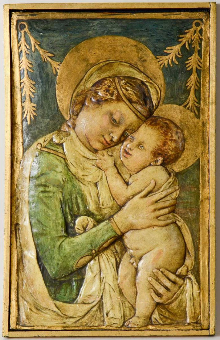 Madonna & Child Cast Plaster Relief (1 of 2)