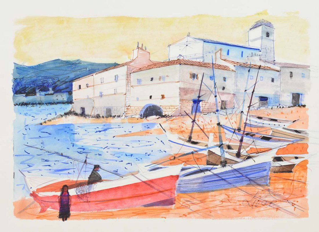 Charles Levier Watercolor and Ink (1 of 2)