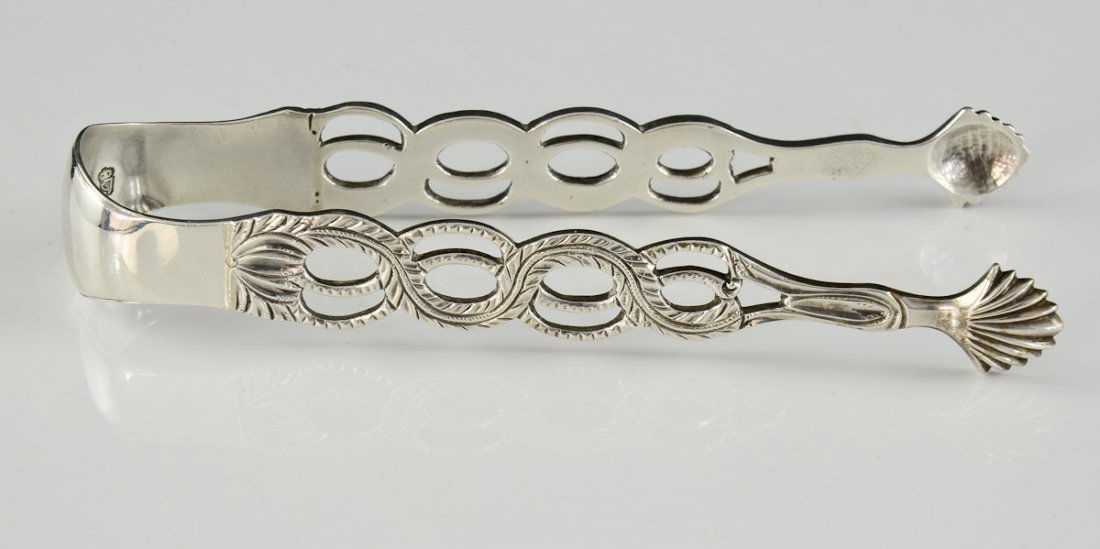 Antique Irish Silver Sugar Tongs (1 of 2)