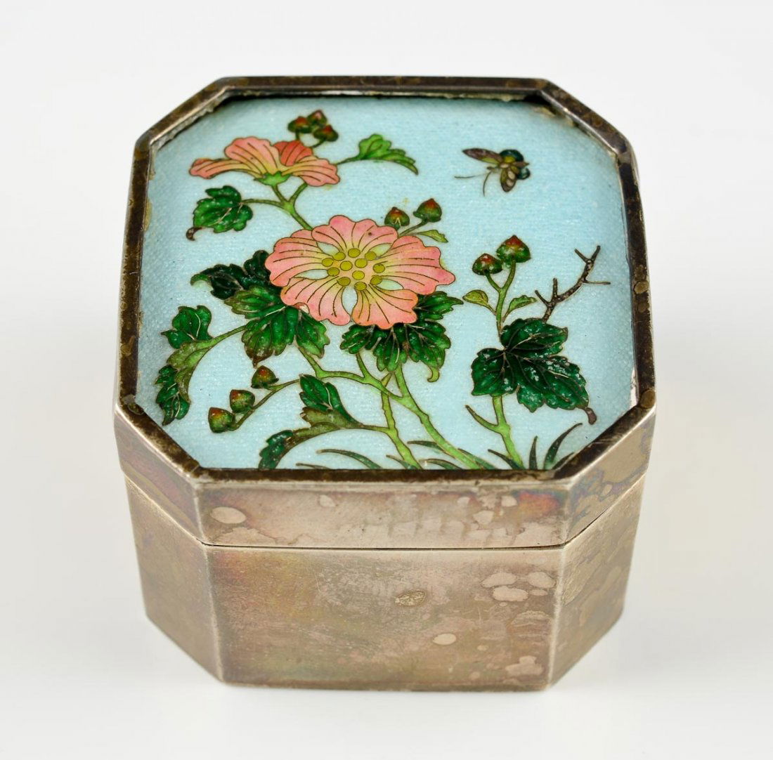 Chinese Cloisonne Silver Box (1 of 2)