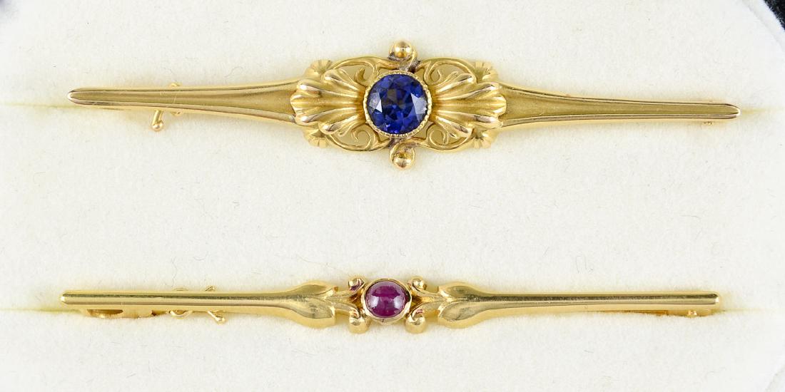 Two 18K Georg Jensen Gemstone Pins (1 of 2)