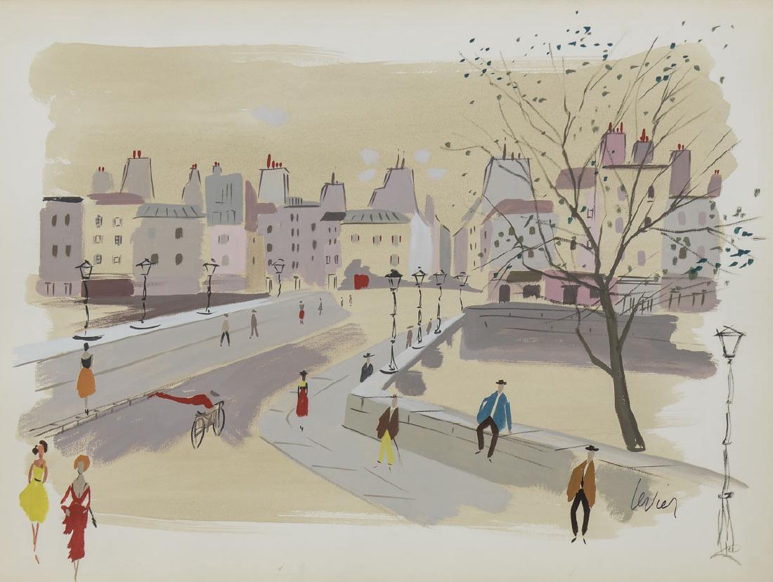Charles Levier Watercolor Street Scape (1 of 2)