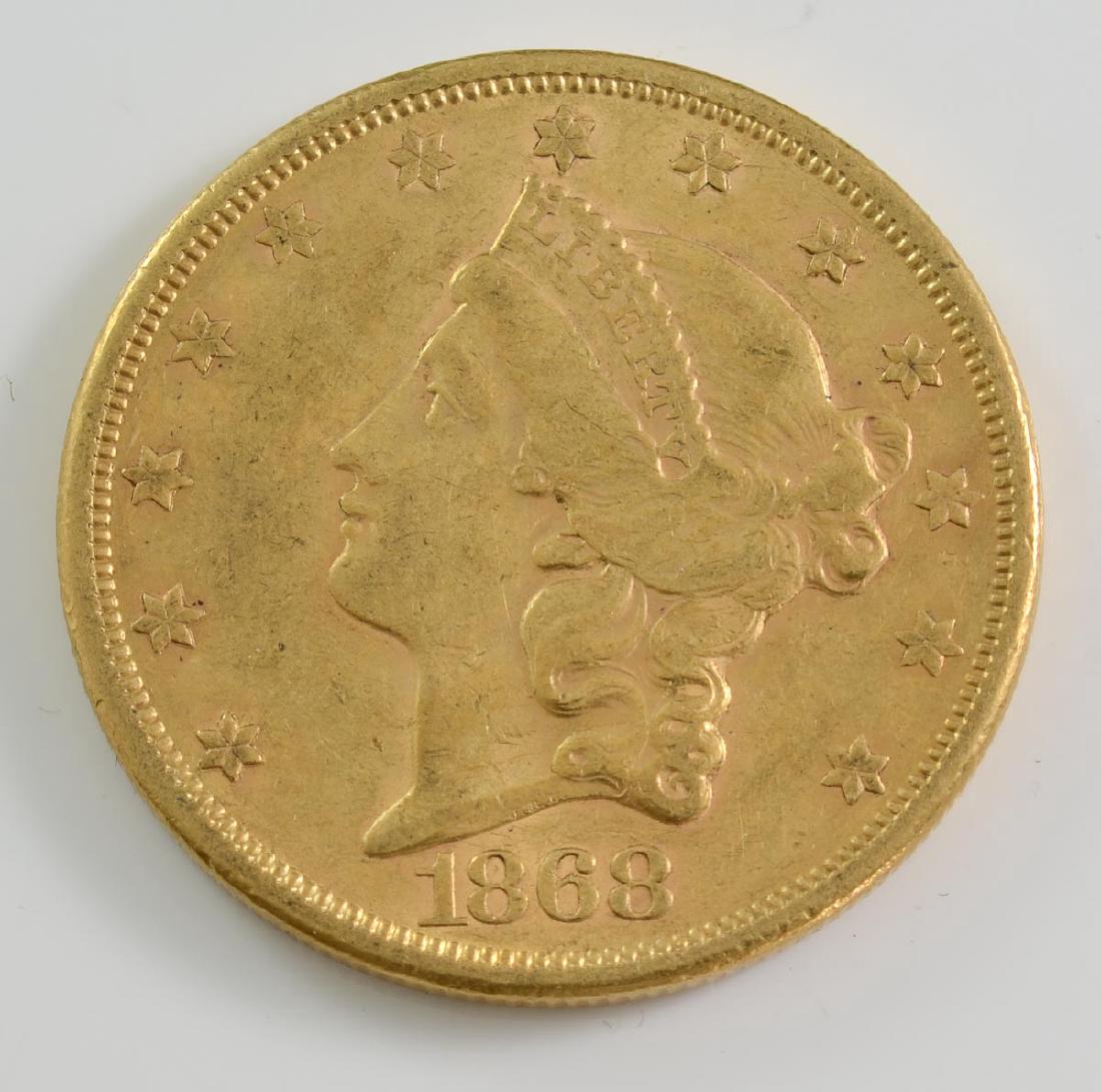 1868-S $20 Liberty Gold Double Eagle coin (1 of 2)
