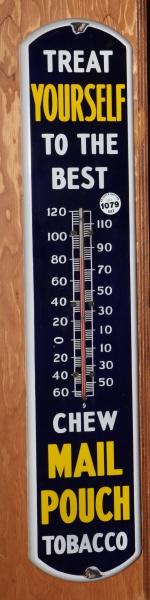 Porcelain Mail Pouch Tobacco thermometer: Porcelain Mail Pouch Tobacco thermometer