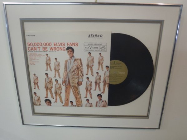 framed Elvis record: Elvis 50,000 fans cant be wrong record album framed