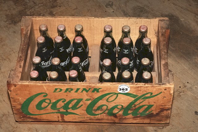Coke bottles in case: Coke bottles in case