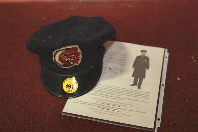 Red Indian uniform hat : Red Indian uniform hat with original uniform brochure