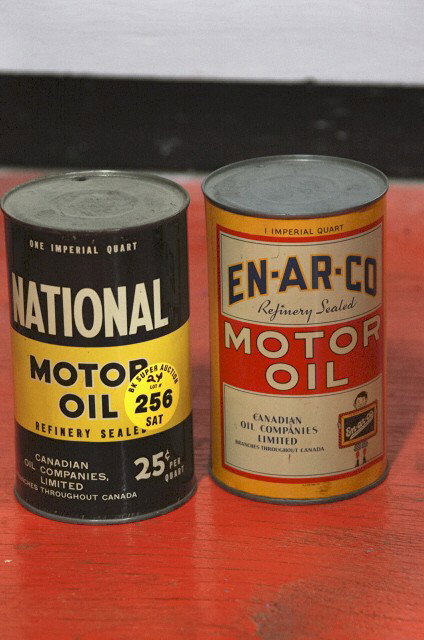 National Motor Oil can & En-ar-co Motor Oil can: National Motor Oil can & En-ar-co Motor Oil can