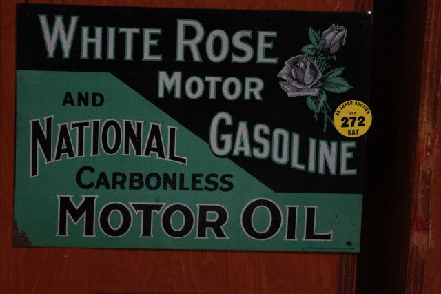 White Rose & National Gasoline sign: White Rose & National Gasoline sign