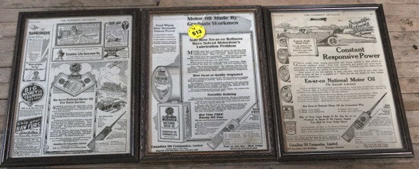 En-ar-co ads - 1920's - framed x 3: En-ar-co ads - 1920's - framed x 3