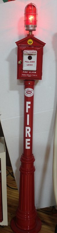 fire alarm box on pedestal w/ light: fire alarm box on pedestal w/ light