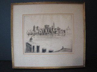 Pencil sketch of NYC: Pencil sketch of NYC 10.5" x 13.25" by Werner Hoppe