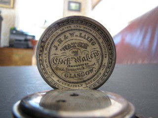 Pocket watch with fob: Pocket watch with fob, JR & w Laing, Glasgow Scotland with key wind