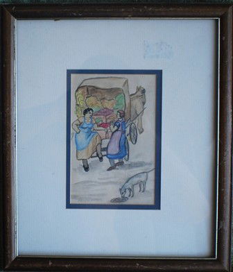 Edward Hopper Early 1900's watercolor, signed: Early 1900’s scene, image 4 ½” x 7” marred under glass. Bears Edward Hopper signature LL. Wooden frame 12” x 14”.