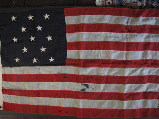 US flag, 13 star, 27" x 46": US flag, 13 star, 27" x 46",purchased in 1960 in Rockport MA estate auction by collector.