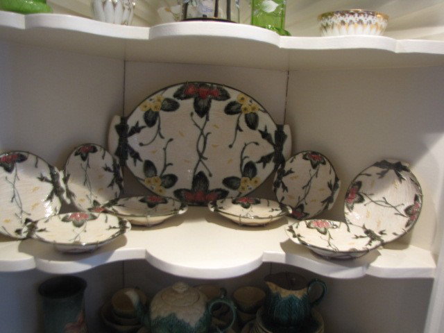 Majolica 9 pc. ice cream set: Majolica 9 pc. ice cream set
