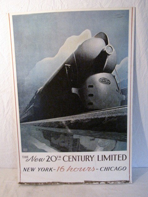 Poster, New 20th Century Limited train: Poster, New 20th Century Limited train, 33" x 23", Leslie Ragan