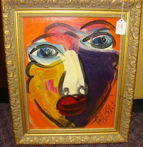 PETER KEIL OIL RENDITION OF MICHAEL JACKSON: Approx. 11" x 14" plus frame, signed lower right, oil on board, buyer arranges shipping, we can recommend local shipper.