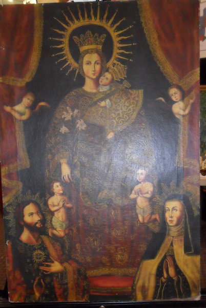 ANTIQUE RELIGIOUS OIL PAINTING: ANTIQUE RELIGIOUS OIL PAINTING unframed; approx. 17 x 25 we can recommend local shipper