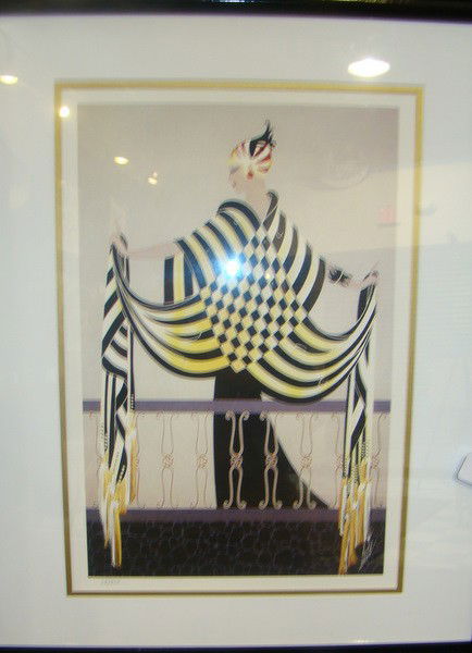 ERTE COSTUMES OF THE 1940'S LITHOGRAPH: ERTE COSTUMES OF THE 1940'S LITHOGRAPH signed 17/300 approx 12 x 12 plus frame we can recommend local shipper