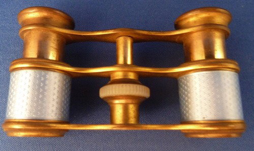 ANTIQUE ENAMELED OPERA GLASSES: ANTIQUE ENAMELED OPERA GLASSES approx 4" long; signed Paris we can recommend local shippers