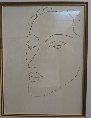 HENRI MATISSE LITHOGRAPH CIRCA 1950: HENRI MATISSE LITHOGRAPH CIRCA 1950 watermark lower right;arches paper;approx 14x11 plus frame we can recommend local shippers