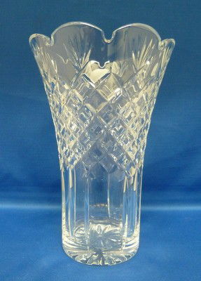 LARGE WATERFORD VASE: LARGE WATERFORD VASE 8"