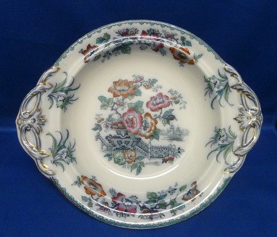 ANTIQUE ENGLISH ORIENTAL FOOTED BOWL: ANTIQUE ENGLISH ORIENTAL FOOTED BOWL approx 11.5" long;3"tall we can recommend local shippers