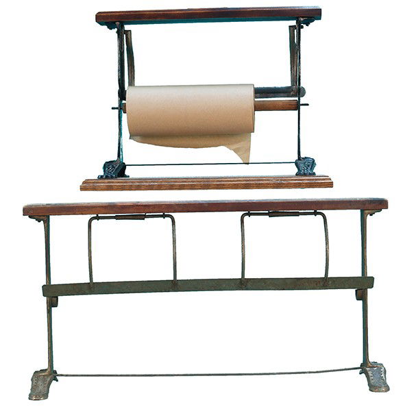 Lot Of 2 Antique Store Countertop Paper Roll Dispe: Lot Of 2 Antique Store Countertop Paper Roll Dispensers, 1 by Kilgour Bros.