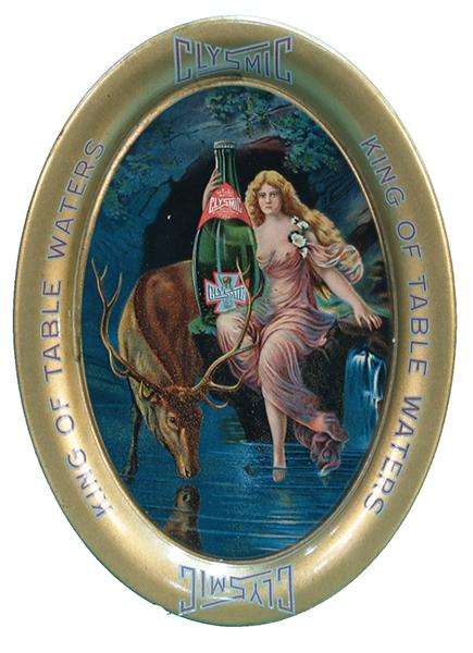 Clysmin Oval Tin Tip Tray,: Clysmin Oval Tin Tip Tray, "King Of Table Waters" - 4-1/2" x 6"