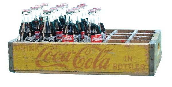 Old Coca Cola Wooden Yellow Case w/ 14 Full Bottle: Old Coca Cola Wooden Yellow Case w/ 14 Full Bottles Of Coca Cola