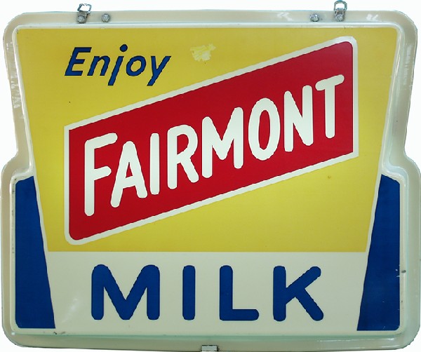 Fairmont Milk Plastic Light-up Display Sign,